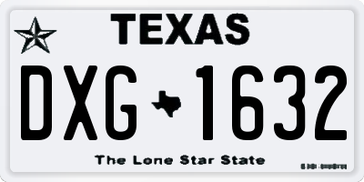 TX license plate DXG1632