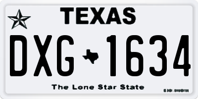 TX license plate DXG1634