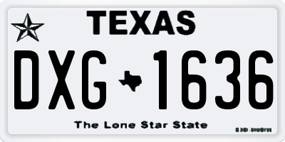 TX license plate DXG1636