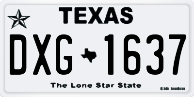 TX license plate DXG1637