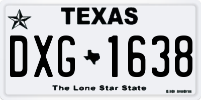 TX license plate DXG1638