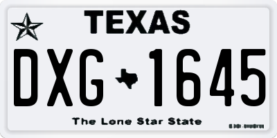 TX license plate DXG1645