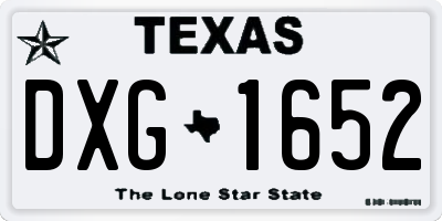 TX license plate DXG1652