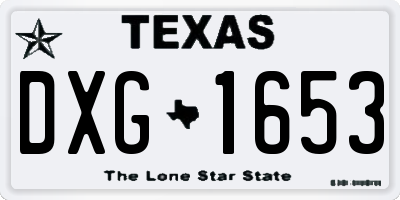 TX license plate DXG1653