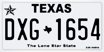 TX license plate DXG1654
