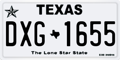 TX license plate DXG1655