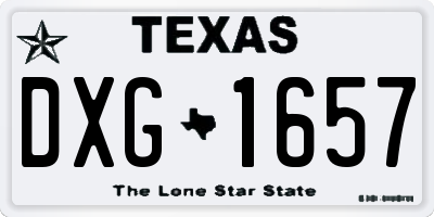 TX license plate DXG1657