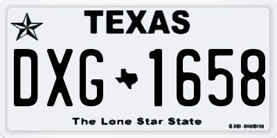 TX license plate DXG1658