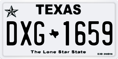 TX license plate DXG1659