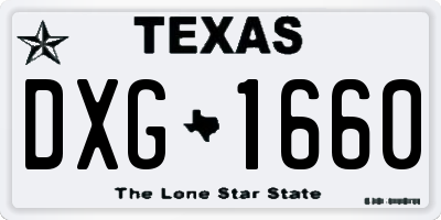TX license plate DXG1660