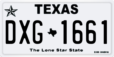 TX license plate DXG1661