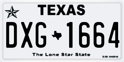 TX license plate DXG1664