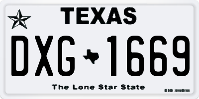 TX license plate DXG1669
