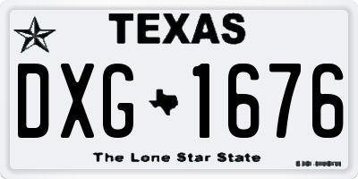 TX license plate DXG1676