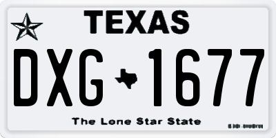 TX license plate DXG1677
