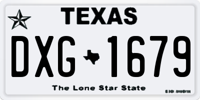 TX license plate DXG1679