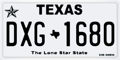 TX license plate DXG1680