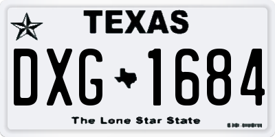 TX license plate DXG1684
