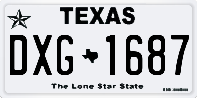 TX license plate DXG1687