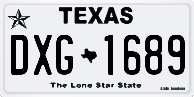 TX license plate DXG1689