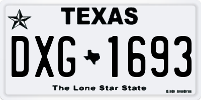 TX license plate DXG1693