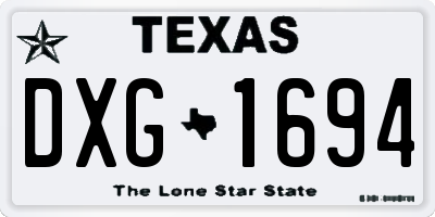 TX license plate DXG1694