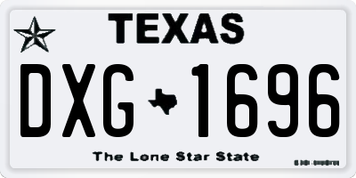 TX license plate DXG1696