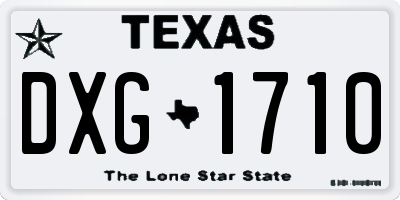 TX license plate DXG1710