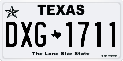 TX license plate DXG1711