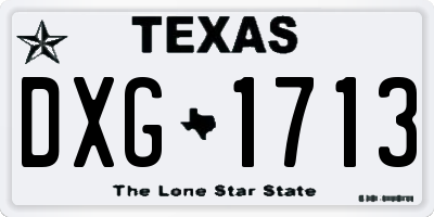 TX license plate DXG1713