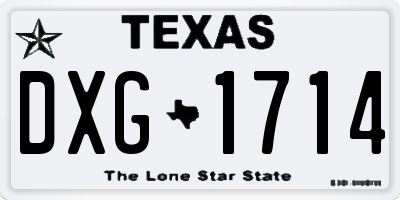 TX license plate DXG1714