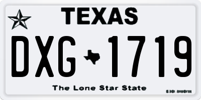 TX license plate DXG1719