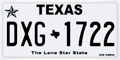 TX license plate DXG1722