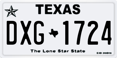 TX license plate DXG1724