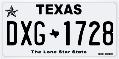 TX license plate DXG1728
