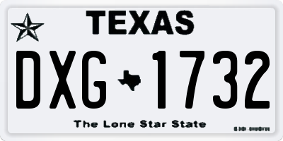 TX license plate DXG1732