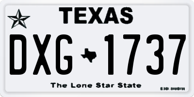 TX license plate DXG1737