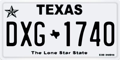TX license plate DXG1740