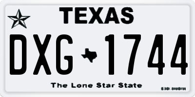 TX license plate DXG1744