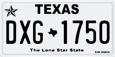 TX license plate DXG1750