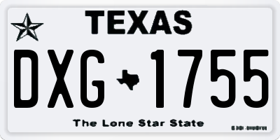 TX license plate DXG1755