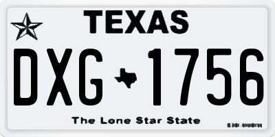 TX license plate DXG1756