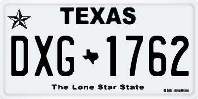 TX license plate DXG1762