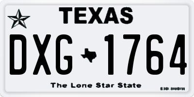 TX license plate DXG1764