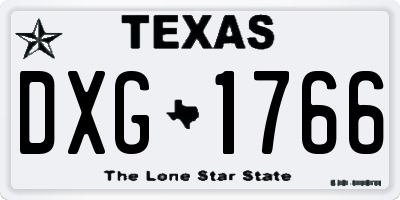 TX license plate DXG1766