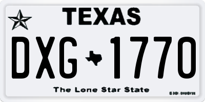 TX license plate DXG1770