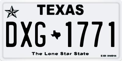 TX license plate DXG1771