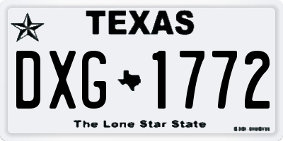 TX license plate DXG1772
