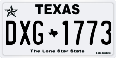 TX license plate DXG1773