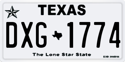 TX license plate DXG1774